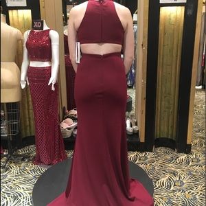 Abby Paris Burgundy Prom Dress
